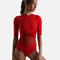 Open-Back Half-Sleeve Leotard with Crisscross Velvet Band - TRINA