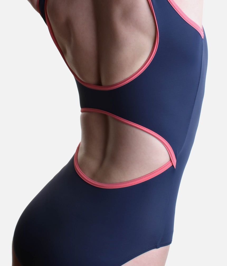 Veronique Ballet Leotard – Storm with May Trim & Cut-Out Back