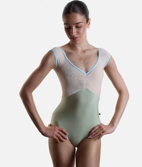 ELLI Ballet Leotard in GINKO, Cap Sleeve Dance Leotard