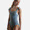 Signature Square Neck Ballet Leotard with Velvet Accents, Adjustable Fit - MIMI FOG