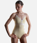 Zoe Ballet Leotard • Vanilla Techni with Crushed Velvet Waist