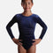 Girls Long Sleeve Gymnastics Leotard, Smooth Velour with Rhinestone Design - Z102
