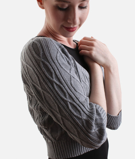Long Sleeve Ballet Cropped Top, Atiyah Knit Dance Warm-Up Essential - Z30013