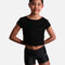 Active Eco Gymnastics Shorts, Black Mid-Rise with Wide Waistband - Z768