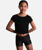 Active Eco Gymnastics Shorts, Black Mid-Rise with Wide Waistband - Z768
