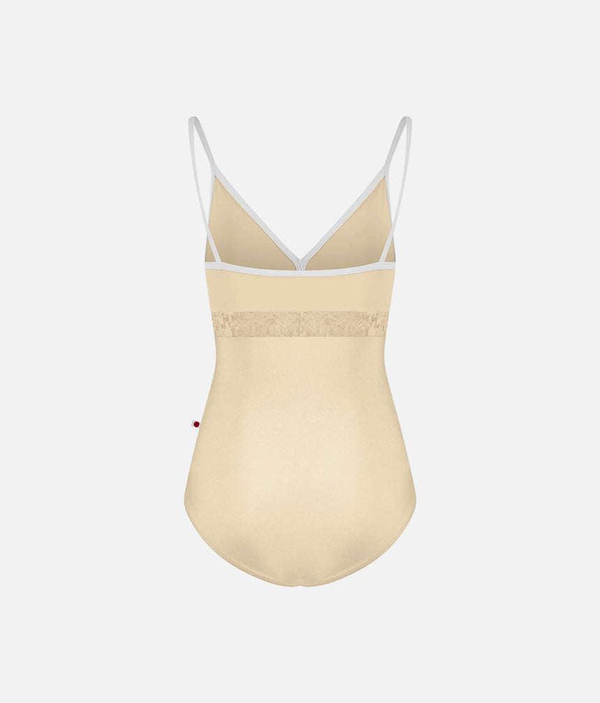 Zoe Ballet Leotard • Vanilla Techni with Crushed Velvet Waist